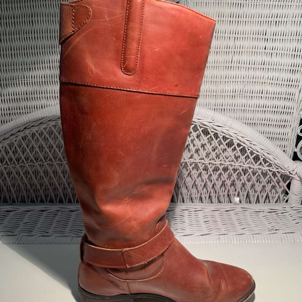 Tall Leather Riding Boot, Low heel - Picture 2 of 8